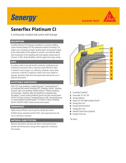 First-page preview of Senerflex Platinum CI