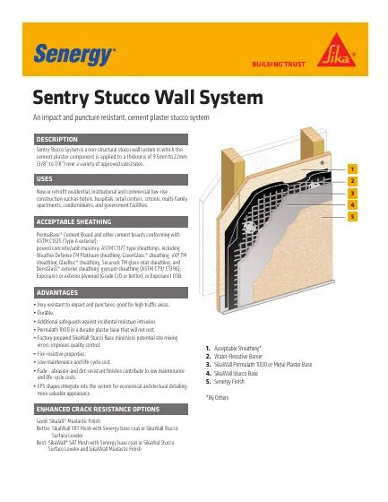 First-page preview of Sentry Stucco